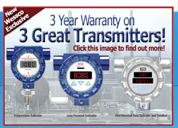 3 year warranty sensors loop indicator transmitters gauges