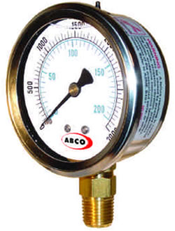 abco commercial gauges copper liquid filled dry